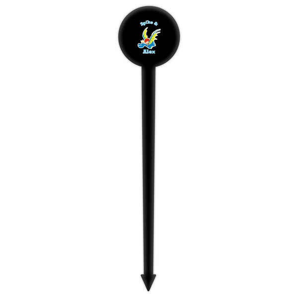 Flying a Dragon Black Plastic 6" Food Pick - Round - Single Pick