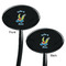 Flying a Dragon Black Plastic 7" Stir Stick - Double Sided - Oval - Front & Back