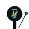 Flying a Dragon 7" Round Plastic Stir Sticks - Black - Single Sided (Personalized)