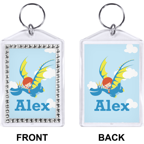 Flying a Dragon Bling Keychain (Front + Back)