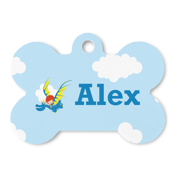Custom Flying a Dragon Bone Shaped Dog ID Tag (Personalized)