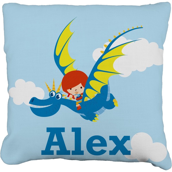 Custom Flying a Dragon Faux-Linen Throw Pillow 16" (Personalized)