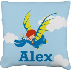 Flying a Dragon Faux-Linen Throw Pillow 20" (Personalized)