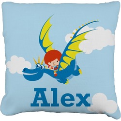Flying a Dragon Faux-Linen Throw Pillow 26" (Personalized)