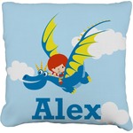 Flying a Dragon Faux-Linen Throw Pillow (Personalized)