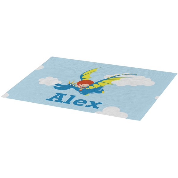 Flying a Dragon Burlap Placemat (Angle View)