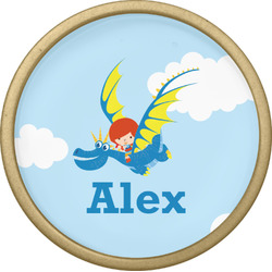 Flying a Dragon Cabinet Knob - Gold (Personalized)