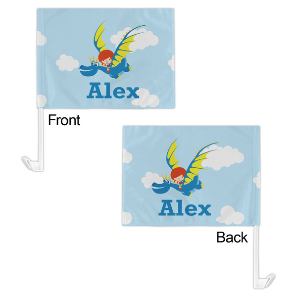 Flying a Dragon Car Flag - 11" x 8" - Front & Back View