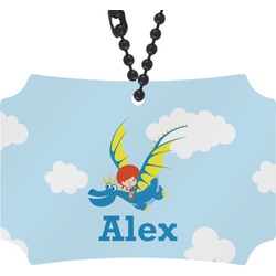 Flying a Dragon Rear View Mirror Ornament (Personalized)