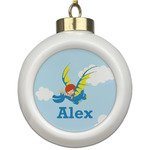 Flying a Dragon Ceramic Ball Ornament (Personalized)