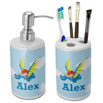 Flying a Dragon Ceramic Bathroom Accessories Set (Personalized)