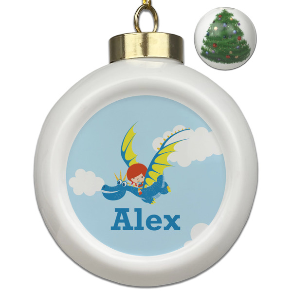 Custom Flying a Dragon Ceramic Ball Ornament - Christmas Tree (Personalized)
