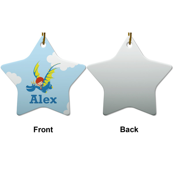 Flying a Dragon Ceramic Flat Ornament - Star Front & Back (APPROVAL)