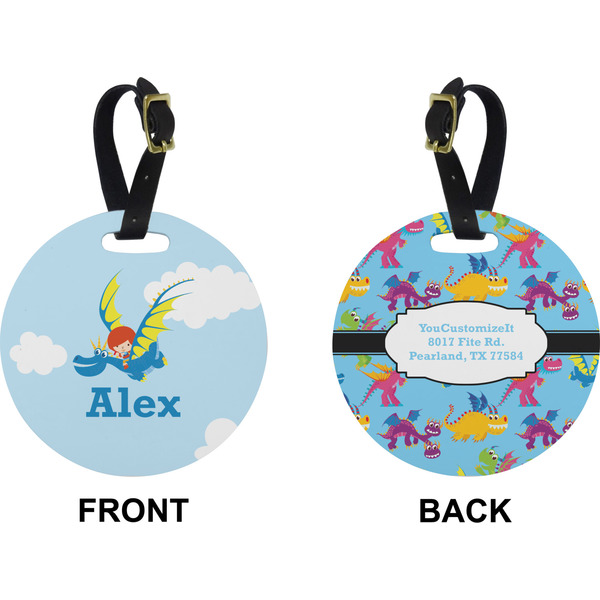 Flying a Dragon Circle Luggage Tag (Front + Back)