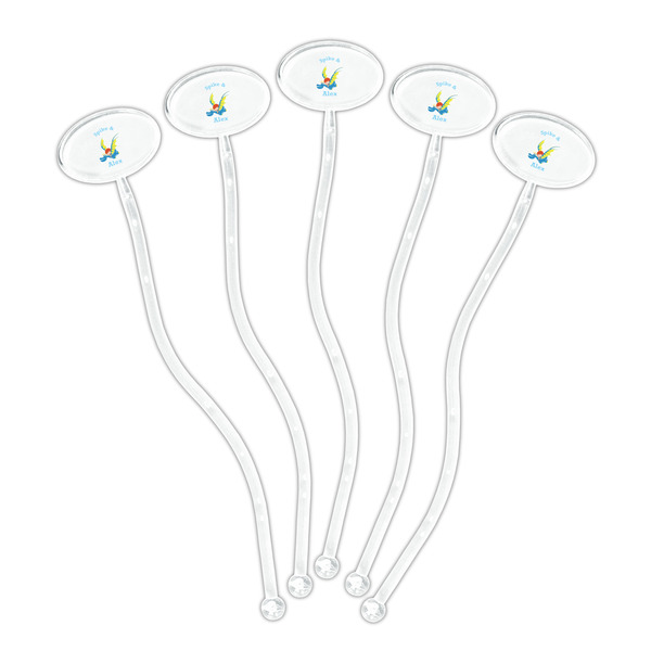 Flying a Dragon Clear Plastic 7" Stir Stick - Oval - Fan