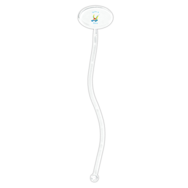 Flying a Dragon Clear Plastic 7" Stir Stick - Oval - Single Stick