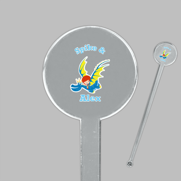 Flying a Dragon Clear Plastic 7" Stir Stick - Round - Closeup