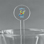 Flying a Dragon 5.5" Round Plastic Stir Sticks - Clear (Personalized)