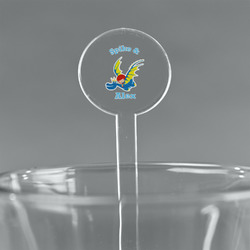 Flying a Dragon 7" Round Plastic Stir Sticks - Clear (Personalized)