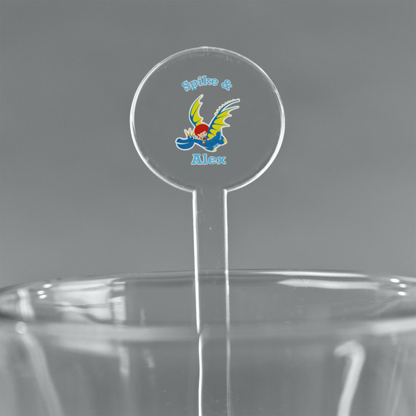 Custom Flying a Dragon 7" Round Plastic Stir Sticks - Clear (Personalized)