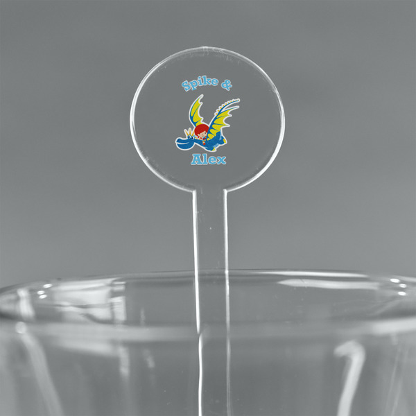 Custom Flying a Dragon 5.5" Round Plastic Stir Sticks - Clear (Personalized)