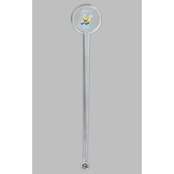 Flying a Dragon Clear Plastic 7" Stir Stick - Round - Single Stick