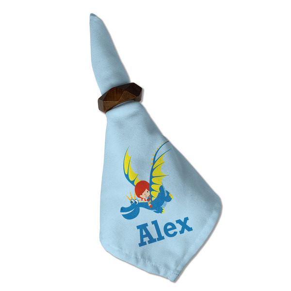 Flying a Dragon Cloth Napkins - Personalized Dinner (Folded in Ring) (MAIN)