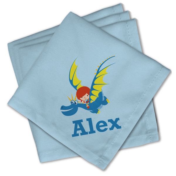 Custom Flying a Dragon Cloth Cocktail Napkins - Set of 4 w/ Name or Text