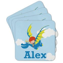 Flying a Dragon Cork Coaster - Set of 4 w/ Name or Text
