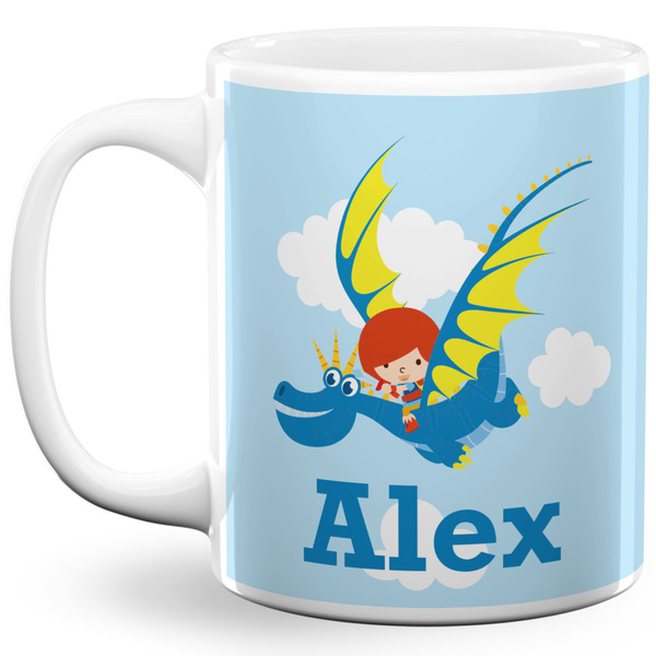 Custom Flying a Dragon 11 Oz Coffee Mug - White (Personalized)