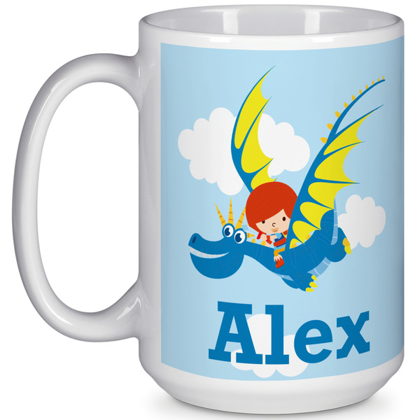 Custom Flying a Dragon 15 Oz Coffee Mug - White (Personalized)