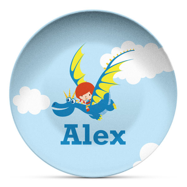 Custom Flying a Dragon Microwave Safe Plastic Plate - Composite Polymer (Personalized)
