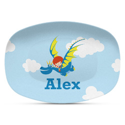 Flying a Dragon Plastic Platter - Microwave & Oven Safe Composite Polymer (Personalized)