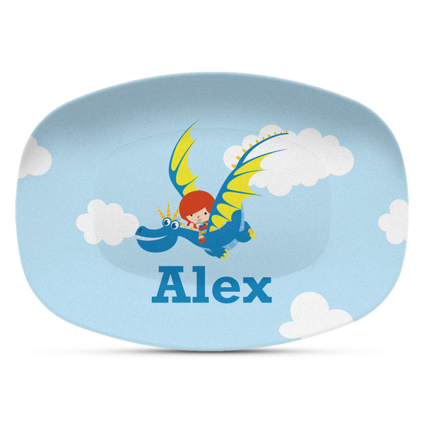 Custom Flying a Dragon Plastic Platter - Microwave & Oven Safe Composite Polymer (Personalized)