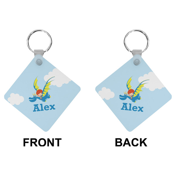 Flying a Dragon Diamond Keychain (Front + Back)