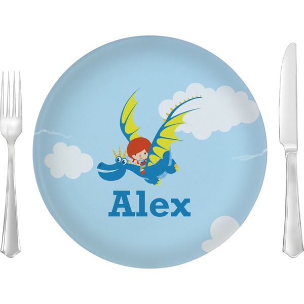 Custom Flying a Dragon 10" Glass Lunch / Dinner Plates - Single or Set (Personalized)
