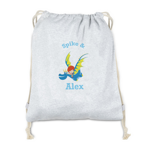 Custom Flying a Dragon Drawstring Backpack - Sweatshirt Fleece (Personalized)