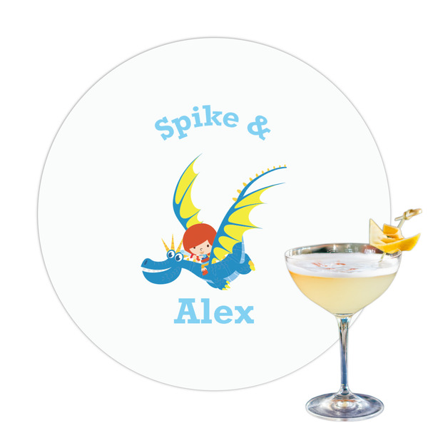 Custom Flying a Dragon Printed Drink Topper - 3.25" (Personalized)
