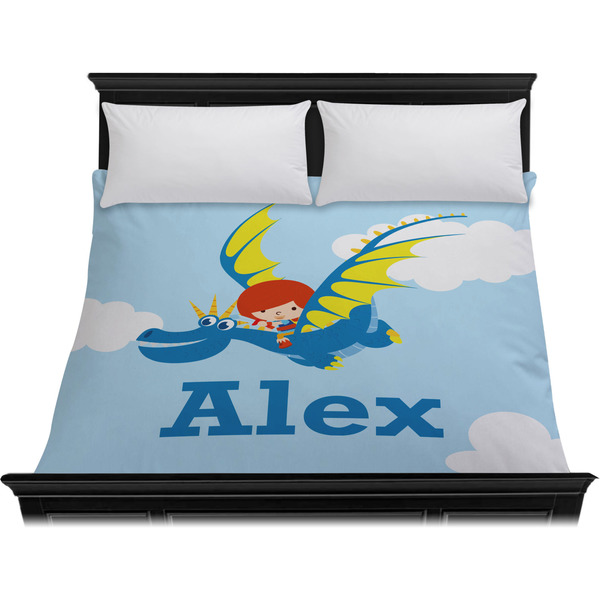 Flying a Dragon Duvet Cover - King - On Bed - No Prop