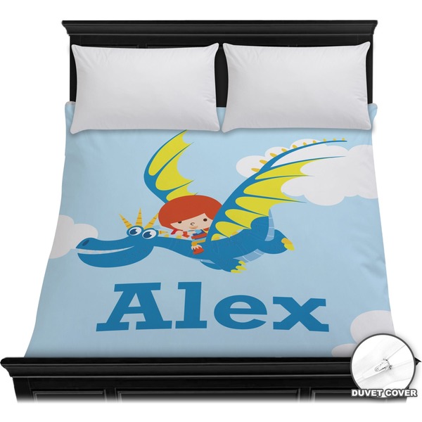 Custom Flying a Dragon Duvet Cover - Full / Queen (Personalized)