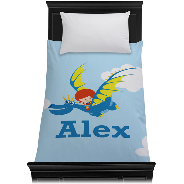 Flying a Dragon Duvet Cover - Twin - On Bed - No Prop