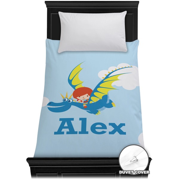 Custom Flying a Dragon Duvet Cover - Twin (Personalized)
