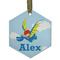 Flying a Dragon Flat Glass Ornament - Hexagon w/ Name or Text