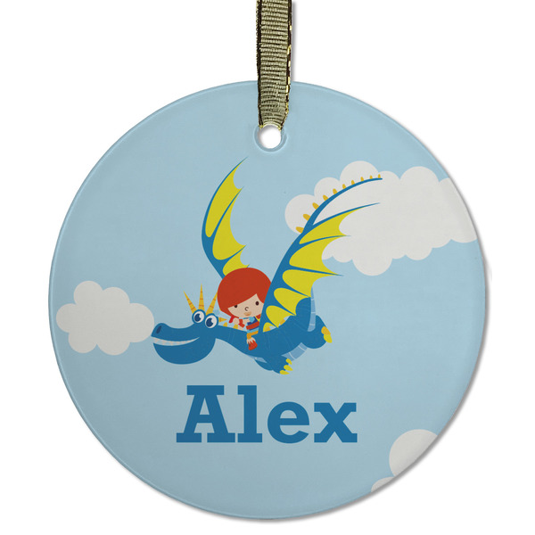 Flying a Dragon Frosted Glass Ornament - Round