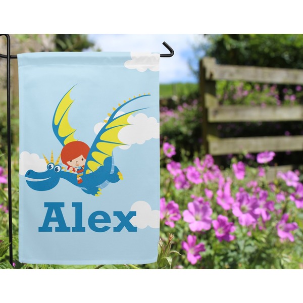 Flying a Dragon Garden Flag - Outside In Flowers