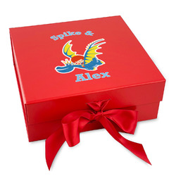 Flying a Dragon Gift Box with Magnetic Lid - Red (Personalized)