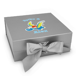 Flying a Dragon Gift Box with Magnetic Lid - Silver (Personalized)