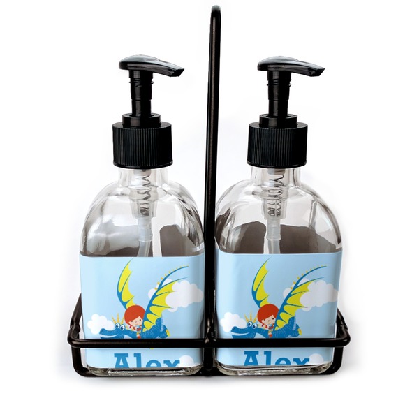 Custom Flying a Dragon Glass Soap & Lotion Bottle Set (Personalized)