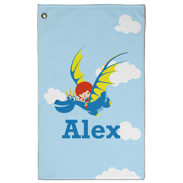 Custom Flying a Dragon Golf Towel - Poly-Cotton Blend - Large w/ Name or Text