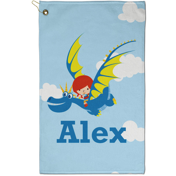 Custom Flying a Dragon Golf Towel - Poly-Cotton Blend - Small w/ Name or Text